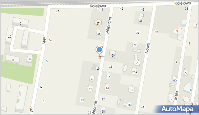 Gałków Mały, Północna, 21, mapa Gałków Mały