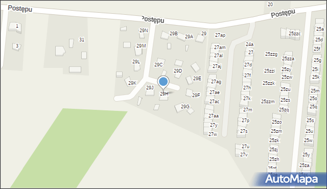 Garbatka, Postępu, 29H, mapa Garbatka