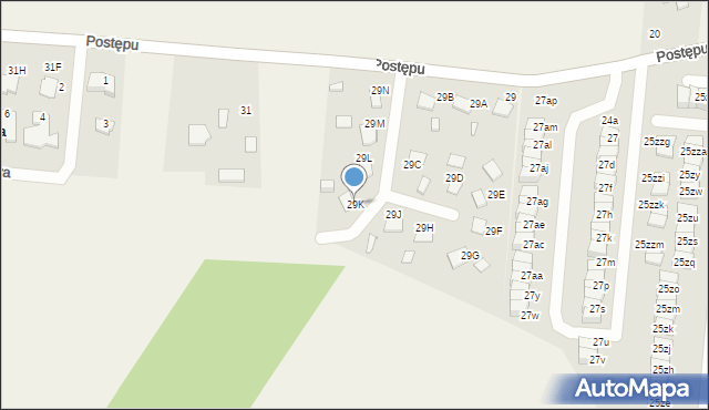 Garbatka, Postępu, 29K, mapa Garbatka