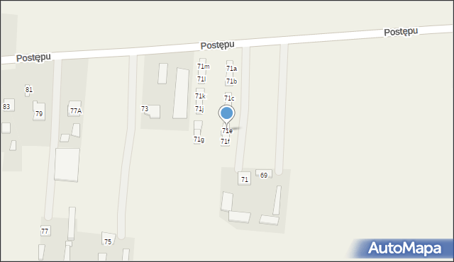 Garbatka, Postępu, 71e, mapa Garbatka