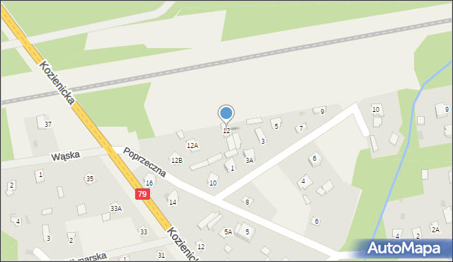 Garbatka-Letnisko, Poprzeczna, 12, mapa Garbatka-Letnisko