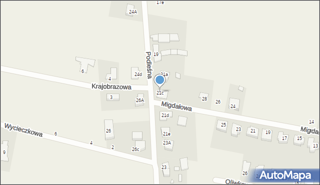 Garby, Podleśna, 21c, mapa Garby