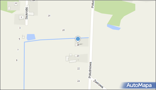 Gąski, Południowa, 18, mapa Gąski