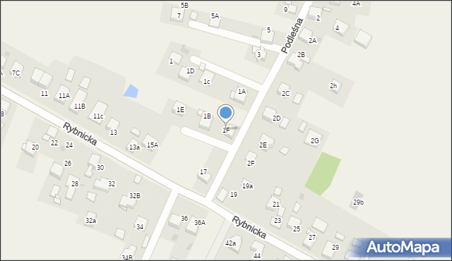 Gaszowice, Podleśna, 1F, mapa Gaszowice