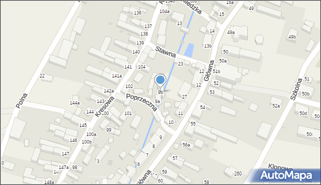 Gaworzyce, Poprzeczna, 9b, mapa Gaworzyce