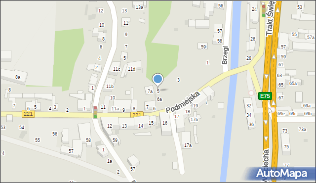 Gdańsk, Podmiejska, 5, mapa Gdańska