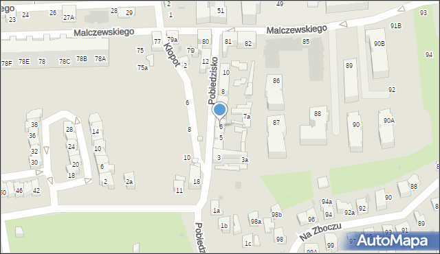 Gdańsk, Pobiedzisko, 6, mapa Gdańska