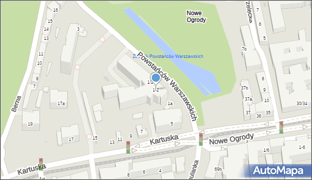 Gdańsk, Powstańców Warszawskich, 1-2, mapa Gdańska