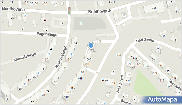 Gdańsk, Powstańców Warszawskich, 66B, mapa Gdańska