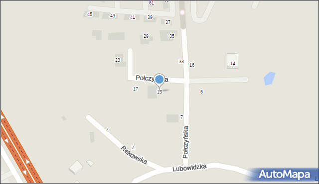 Gdańsk, Połczyńska, 13, mapa Gdańska