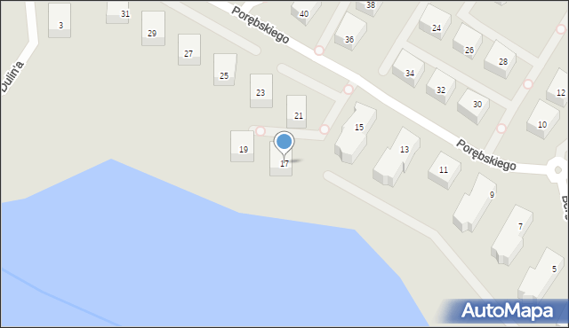 Gdańsk, Porębskiego Kazimierza, wadm., 17, mapa Gdańska