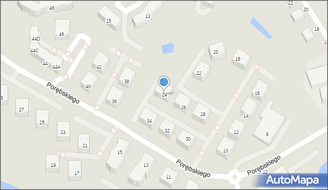 Gdańsk, Porębskiego Kazimierza, wadm., 24, mapa Gdańska