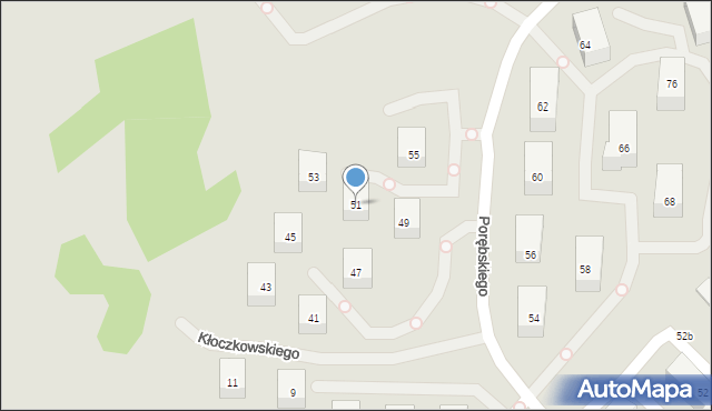 Gdańsk, Porębskiego Kazimierza, wadm., 51, mapa Gdańska