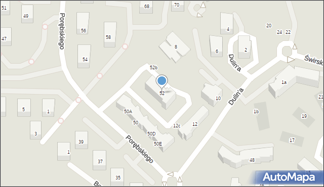 Gdańsk, Porębskiego Kazimierza, wadm., 52, mapa Gdańska