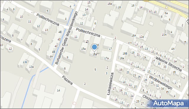 Gdańsk, Politechniczna, 16a, mapa Gdańska