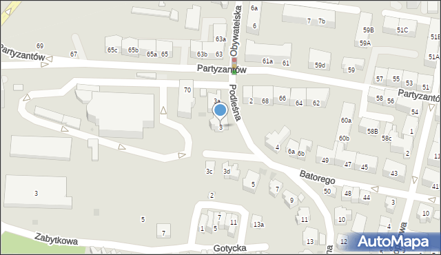 Gdańsk, Podleśna, 3, mapa Gdańska