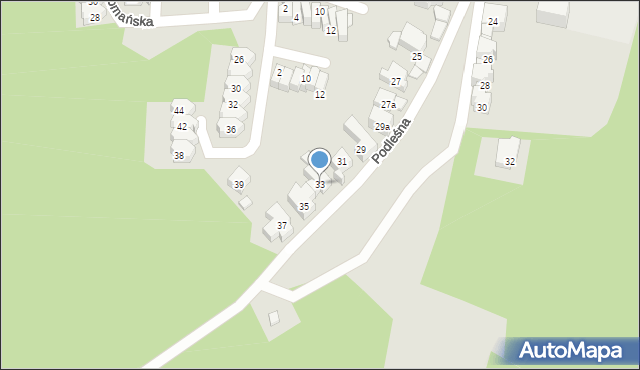 Gdańsk, Podleśna, 33, mapa Gdańska