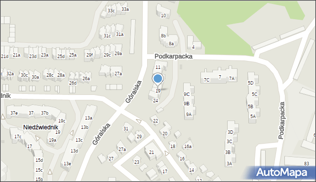 Gdańsk, Podkarpacka, 19, mapa Gdańska