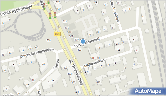 Gdańsk, Poczty Gdańskiej, 1, mapa Gdańska