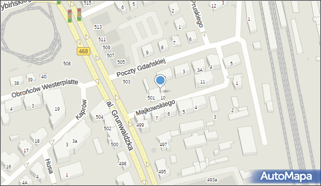 Gdańsk, Poczty Gdańskiej, 2a, mapa Gdańska