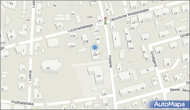 Gdańsk, Polanki, 131, mapa Gdańska