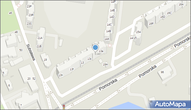 Gdańsk, Pomorska, 13b, mapa Gdańska