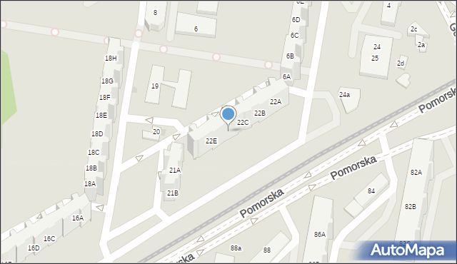 Gdańsk, Pomorska, 22D, mapa Gdańska