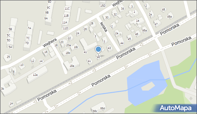 Gdańsk, Pomorska, 42, mapa Gdańska