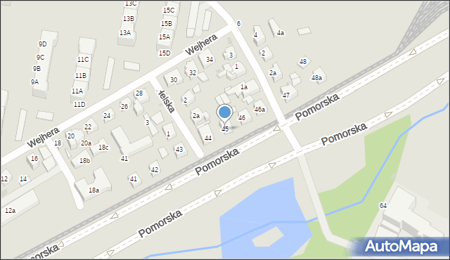 Gdańsk, Pomorska, 45, mapa Gdańska