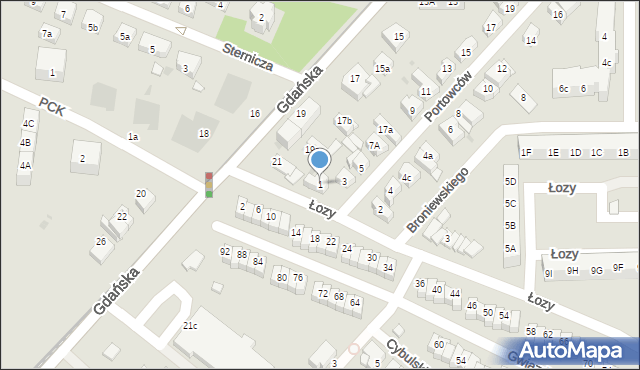 Gdańsk, Portowców, 1, mapa Gdańska