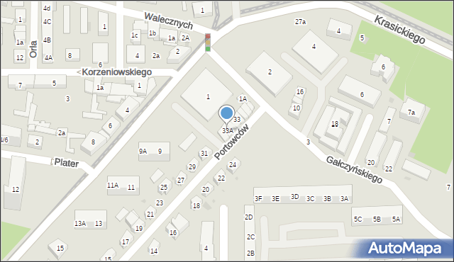 Gdańsk, Portowców, 33A, mapa Gdańska