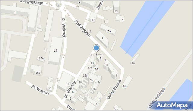 Gdańsk, Pod Zrębem, 1, mapa Gdańska