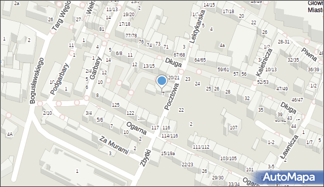 Gdańsk, Pocztowa, 7, mapa Gdańska