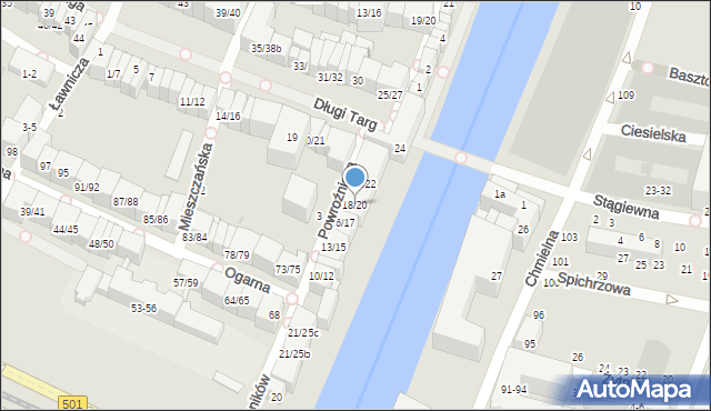 Gdańsk, Powroźnicza, 18/20, mapa Gdańska