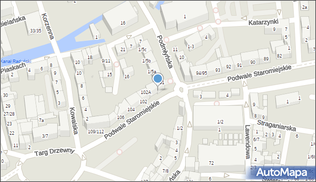Gdańsk, Podwale Staromiejskie, 102B, mapa Gdańska