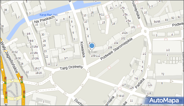 Gdańsk, Podwale Staromiejskie, 109/112b, mapa Gdańska