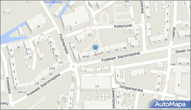 Gdańsk, Podwale Staromiejskie, 93, mapa Gdańska