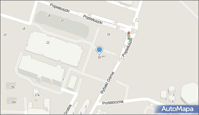 Gdańsk, Popiełuszki Jerzego, bł. ks., 24, mapa Gdańska