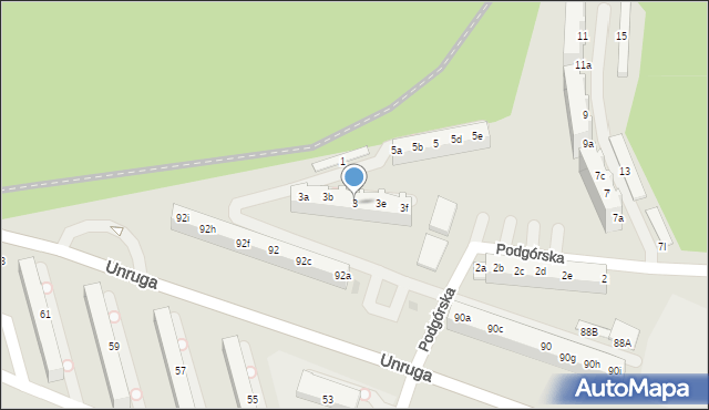 Gdynia, Podgórska, 3, mapa Gdyni