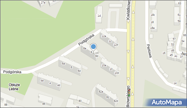 Gdynia, Podgórska, 8c, mapa Gdyni