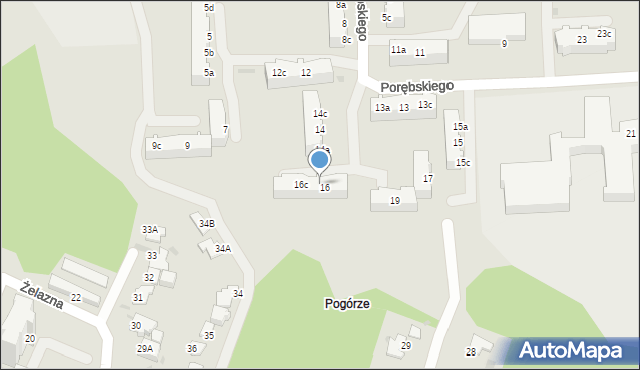 Gdynia, Porębskiego Kazimierza, wadm., 16b, mapa Gdyni