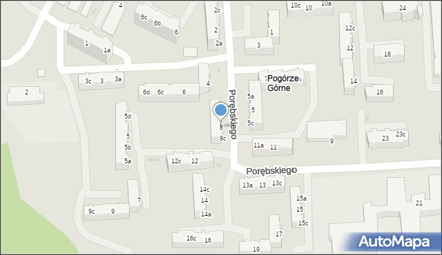 Gdynia, Porębskiego Kazimierza, wadm., 8, mapa Gdyni