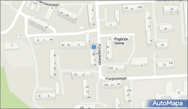 Gdynia, Porębskiego Kazimierza, wadm., 8a, mapa Gdyni