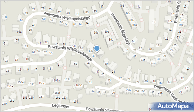Gdynia, Powstania Wielkopolskiego, 32a, mapa Gdyni