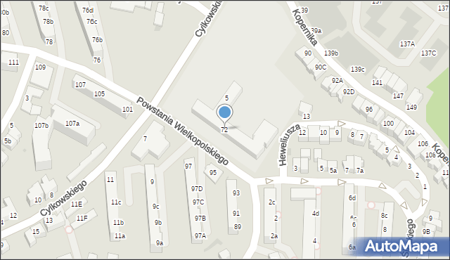 Gdynia, Powstania Wielkopolskiego, 72, mapa Gdyni