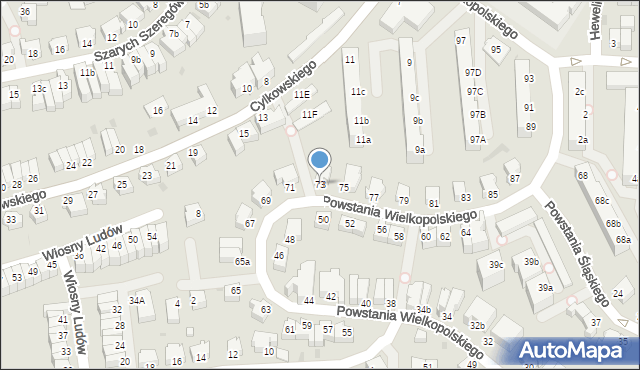 Gdynia, Powstania Wielkopolskiego, 73, mapa Gdyni
