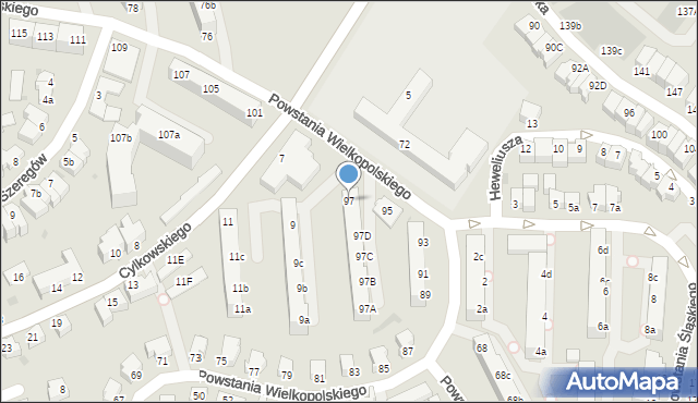 Gdynia, Powstania Wielkopolskiego, 97, mapa Gdyni