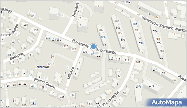 Gdynia, Powstania Wielkopolskiego, 117-121, mapa Gdyni