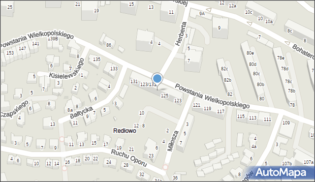 Gdynia, Powstania Wielkopolskiego, 127, mapa Gdyni