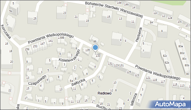 Gdynia, Powstania Wielkopolskiego, 133b, mapa Gdyni